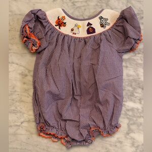 Purple Gingham Baby Halloween bubble
